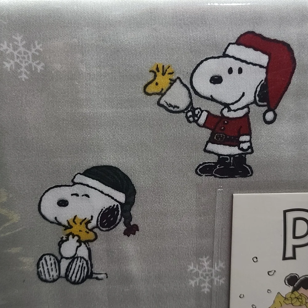 4pc Peanuts Snoopy & Woodstock Christmas Queen Bed Snowflake Sheet Set Decor NEW